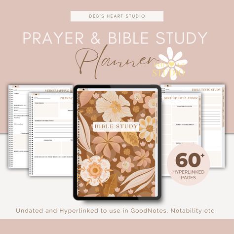 JW Bible Study & Prayer Journal | JW Digital Planner | Boho Blooms quarantineplanner #faithplanner #weeklyfinancialplanner #studymethod Personal Bible Study Ideas Jw, Study Planner Cover, Study Planner Aesthetic, Journal Sections, Jw Planner, Jw Bible Study, Study Planner Ideas, Bible Reading Journal, Planner Cover Digital