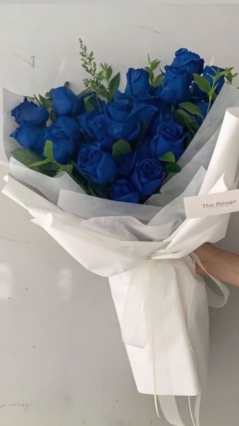 Royal Blue Roses Bouquet, Blue Roses Bouquet Aesthetic, Off Campus The Mistake, Grace Ivers Off Campus, Dark Blue Bouquet, Logan The Mistake, Md Suits, Cards Boyfriend, Logan And Grace