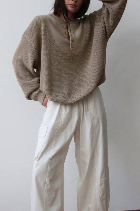 Overalls Outfit, House Clothes, Silky Texture, Vintage Silhouette, Neutral Outfit, Neutral Color, Soft Hand, Relaxed Style, Pima Cotton