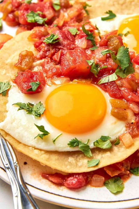 Make Huevos Rancheros at Home and Skip the Diner Warm Salsa, Huevos Rancheros Recipe, Mexican Breakfast Recipes, Mexican Breakfast, Recipes Authentic, Breakfast Meals, Corn Tortilla, Breakfast Casseroles, Breakfast Wraps