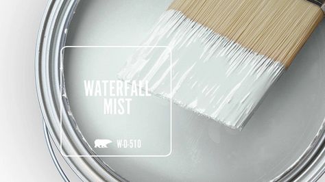 Behr Paint Color Swirling Water, Farmhouse Colours, Behr Watery, Lake House Paint Colors, Desi Design, Paint Pallets, Bathroom 2024, Behr Colors, Behr Paint Colors