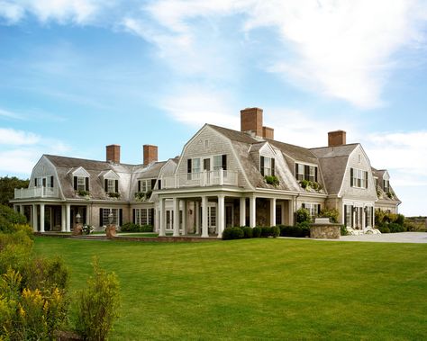 Nantucket Beach House, Gambrel Exterior, Patrick Ahearn Architect, England Architecture, Nantucket House, Nantucket Beach, Patrick Ahearn, Greek Revival Architecture, Brindleton Bay