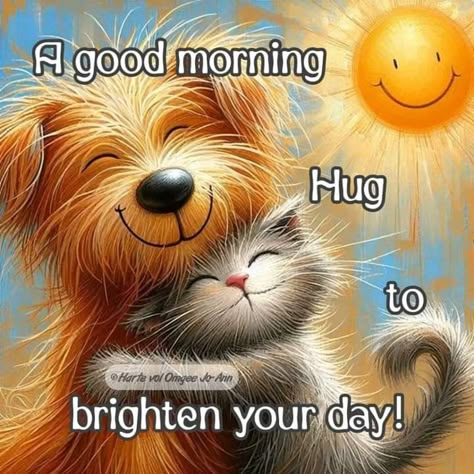 Just Checking In On You Images, Good Morning Hugs, Cute Morning Quotes, Cute Morning, Good Morning Animals, Morning Hugs, Good Morning Cat, Good Morning Hug, Good Morning Sayings