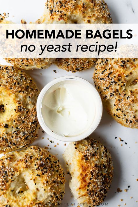 Quick Bagel Recipe, Easy Homemade Bagels, Breakfast Recipes Meal Prep, All Purpose Flour Recipes, How To Make Bagels, Easy Recipes Breakfast, Bagel Recipe Easy, Bagels Recipe, Dinner Ideas Quick