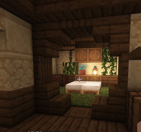 Hobbit Hole Bedroom, Minecraft Bedroom Interior, Bedroom In Minecraft, Hobbit Bedroom, Minecraft Rooms, Minecraft Home, Interior Design Minecraft, Bedroom Interior Ideas, Minecraft House Interior