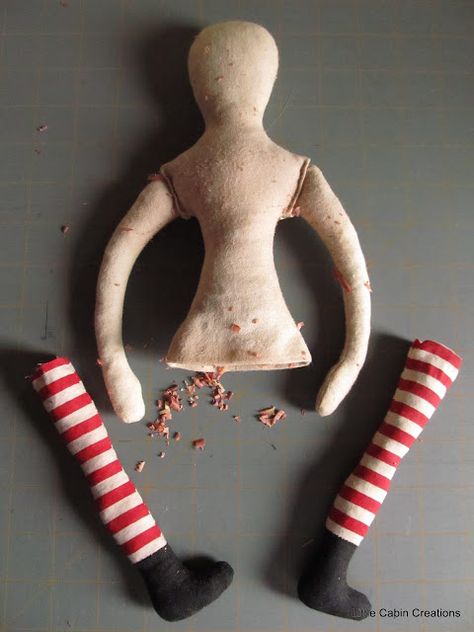 "MAKE DO DOLLS": Making Sawdust Doll Bodies Wooden Knitting Needles, Primitive Doll, Striped Stockings, Ozark Mountains, Make Do, Wood Worker, Primitive Dolls, Rag Dolls, Sewing Dolls