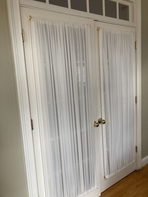 French Door Curtains Sheer Door Curtain, Glass Door With Curtain, Wardrobe Curtain Doors, Picture Window Curtains, Ideas For Living Room Curtains, Ideas For Curtains, French Door Curtain Panels, Curtain Ideas For Living Room, Interior Design Garden