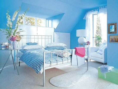 Light Blue Bedroom Colors, 22 Calming Bedroom Decorating Ideas Blue Purple Bedroom, Modern Blue Bedroom, Turquoise Bedroom Decor, Blue Interior Paint, Blue Bedroom Paint, Light Blue Rooms, Blue Bedroom Colors, Light Blue Paint Colors, Light Blue Bedroom