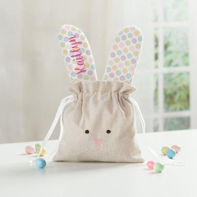 Easter Egg Basket, Easter Hunt, Easter Bags, Bunny Bags, Cinch Bag, Easter Goodies, Personalized Bunny, Easter Crafts Diy, Easter Candy