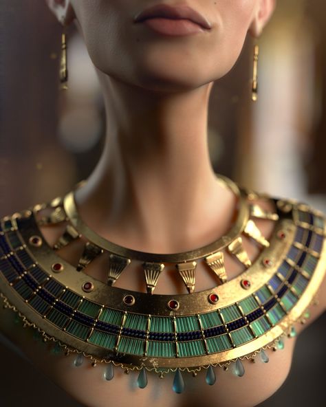 ArtStation - Nefertiti, Alexia Rubod Egyptian Collar, Egyptian Jewellery, Egyptian Party, Egyptian Accessories, Jewelry To Sell, Egypt Jewelry, Ancient Egyptian Jewelry, Egyptian Fashion, Diy Jewelry To Sell