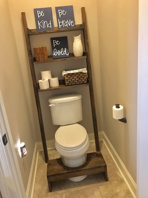 Over The Toilet Ladder, Bathroom Ladder, Squatty Potty, Wood Floor Pattern, Over Toilet Storage, Shelves Over Toilet, Bathroom Space Saver, Wood Parquet Flooring, Over The Toilet