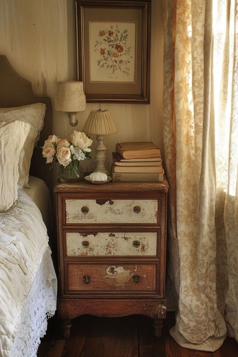 Vintage Bedroom Nightstand Decor #HomeStyle #Garden #Decor #Vintage #Home #of #HomeDecorating #Charm #DecorTips #Timeless #the #Exploring Vintage Room Decor Bedroom, Vintage Decor Bedroom, Bedroom Nightstand Decor, Vintage Bedroom Ideas, Vintage Bedroom Furniture, Vintage Bedroom Decor, Bedroom Ideas Inspiration, Antique Bedroom, Bedroom Nightstand