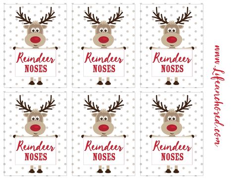 Free Printable Reindeer, Christmas Treat Bag Toppers, Treat Bags For Kids, Free Christmas Tags Printable, Reindeer Noses, Xmas Art, Christmas Cricut, Free Christmas Gifts, Christmas Treat Bags