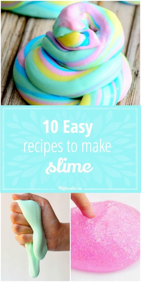 Recipes to make slime, goo, gak, flubber and cool silly putty for kids. How To Make Goo, Easy To Make Slime, Make Slime For Kids, Colorful Slime, Slime For Kids, Silly Putty, How To Make Slime, Fluffy Slime, Mason Jar Crafts Diy