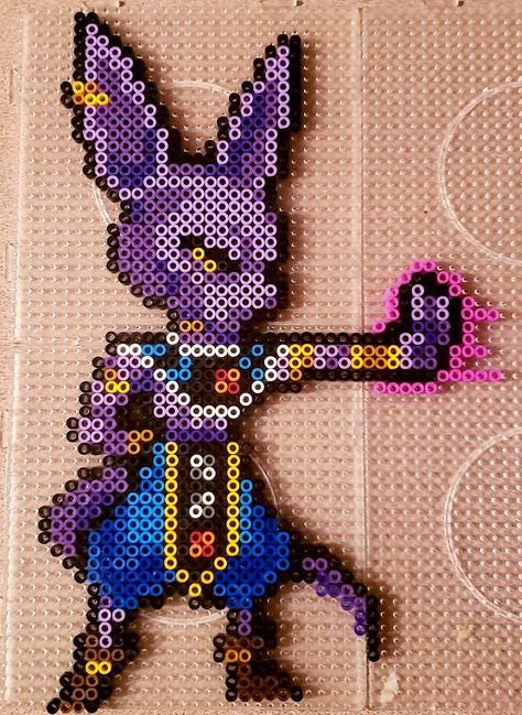 Dragon Ball Z Perler Beads, Dragon Ball Perler Beads, Bills Dragon Ball, Pixel Art Dragon Ball, Pixel Art Dragon, Melty Bead Designs, Pixel Heart, Pixel Beads, Pixel Art Grid