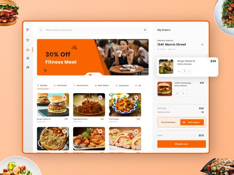 Food Delivery Website, Food Website Design, Dessert Restaurant, Food Ordering App, Food Web Design, Food Delivery App, Restaurant Website, Ui Design Website, Website Template Design