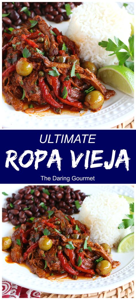 Ropa Vieja Recipe, Daring Gourmet, Middle Eastern Food, Cuban Dishes, National Dish, Shredded Beef, Cuban Recipes, Latin Food, Simply The Best