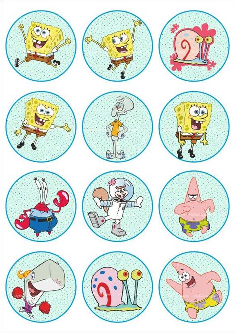 Spongebob Cupcakes Toppers 115 Spongebob Squarepants Cupcakes, Spongebob Cupcakes Toppers, Spongebob Cupcakes, Christmas Wallpaper Iphone Tumblr, Sponge Bob Cupcakes, Skye Paw Patrol Cake, Spongebob Cake, Spongebob Birthday Party, Funny Spongebob Memes