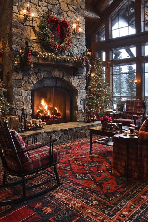 Scottish Christmas Aesthetic, Christmas In The Mountains, Scotland Christmas Aesthetic, Lodge Christmas, Cozy Cabin Christmas, Scotland Christmas, Winter Aesthetic Cabin, Snow Lodge Aesthetic, Cozy Christmas Cabin Aesthetic