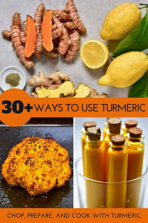 A beginner's guide to turmeric, including its health benefits, several FAQs, top tips on how to use turmeric, as well as powdered and fresh turmeric recipes and recommendations! Fresh Tumeric Recipes Food, Fresh Turmeric Recipes, Fresh Tumeric Recipes, Recipes Using Turmeric, Grow Turmeric, Cooking With Turmeric, Turmeric Spice, Turmeric Smoothie, Turmeric Health