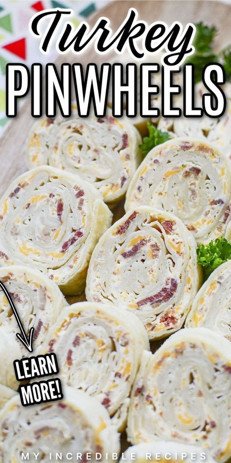 Turkey pinwheels are the best appetizer or light meal you will ever make. Made with cream cheese, ranch powder, cheese, milk, bacon, turkey, and tortillas, these pinwheels are great for any occasion. If you're looking for a simple and easy--great for holidays, parties, potlucks, and more! Try this easy recipe now! Roll Up Sandwiches, Bacon Turkey, Turkey Pinwheels, Turkey Lunch Meat, Ranch Powder, Cream Cheese Pinwheels, Pinwheel Sandwiches, Cream Cheese Roll Up, Best Appetizer