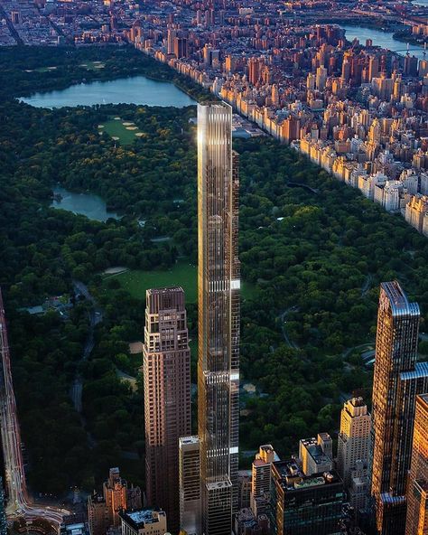 Central Park Tower, Fisheye Photography, Unusual Buildings, Empire State Of Mind, Manhattan Nyc, New York Central, New York Life, Amazing Buildings, Structure Architecture