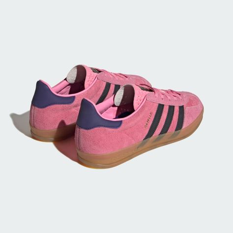 adidas Gazelle Indoor Shoes - Pink | Women's Lifestyle | adidas US Pink Gazelle, Leopard Adidas, Adidas Superstar Gold, Adidas Gazelle Pink, Pink And White Adidas, Pink Gazelles, Adidas Gazelle Outfit, Pink Adidas Shoes, Gazelle Adidas