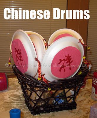 chinese new year craft Chinese Drum, News Years Crafts For Kids, Chinese New Year Crafts For Kids, Chinese New Year Activities, Around The World Theme, Chinese New Years, Chinese New Year Party, New Year Crafts, Chinese Crafts