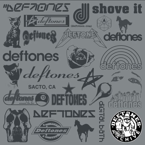 Deftones Cover Art, Deftones Music Poster, Deftones Graphic Design, Deftones Art Poster, Deftones Symbol, Deftones Drawing Ideas, Cherry Waves Tattoo Deftones, Deftones Painting Ideas, Deftones Eyes Tattoo