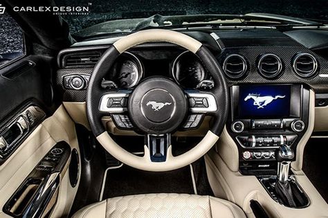 Carlex Design Gives The Mustang GT A Luxury Makeover. Carlex has transformed the Mustang into a premium sports car. Mustang Gt Interior, Ford Mustang Interior, Affordable Sports Cars, Mustang Interior, Mustang Girl, Mustang Wallpaper, Mustang Gt500, Custom Car Interior, S550 Mustang