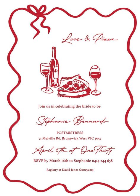 Embrace the romance of Italy with our enchanting digital bridal shower invitation.   Simply personalize it with your event details after purchase,  and we'll send you a unique and beautifully crafted invitation, ready to delight your guests.  .#WeddingInvitations #DIYWedding #WeddingStationery #WeddingInspiration #WeddingPlanning Italian Theme Wedding Invitations, Italian Dinner Invitations, Bachelorette Italian Theme, Red Bridal Shower Theme, Italy Theme Wedding, Italian Themed Bridal Shower Ideas, Ticket Party Invitations, Italian Wedding Invitations, Italian Bridal Showers