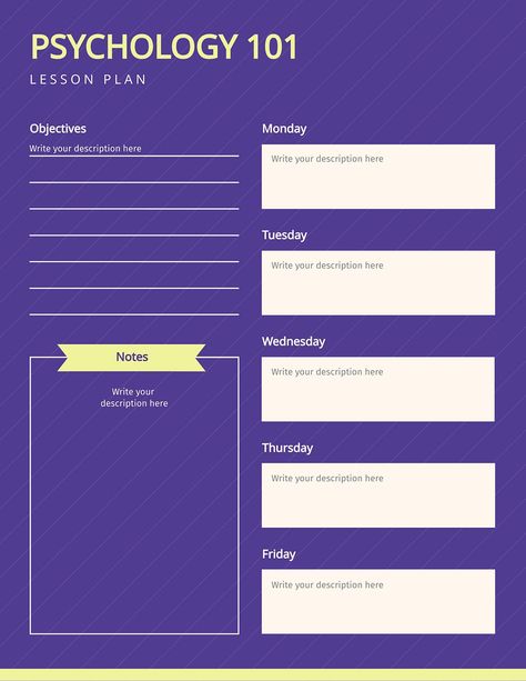 28 Lesson Plan Templates for Teachers & Online Instructors #psychology #101 #backtoschool #backtoclass #classschedule #lessonplan