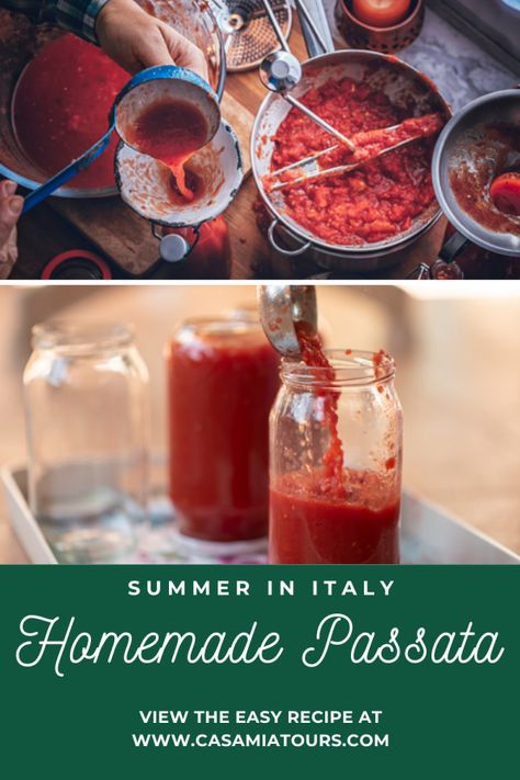 Tomato Passata Recipe, Passata Recipes, San Marzano Tomatoes Recipes, Tomato Chutney Recipe, Food Mill, Summer In Italy, Homemade Salsa Recipe, Italian Foods, Tomato Chutney