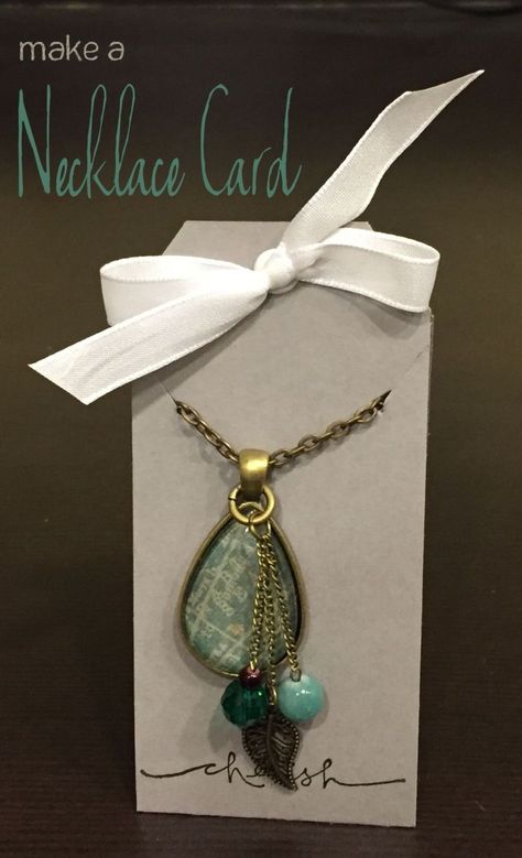 A Necklace Card is simple to make. Great for when selling jewelry or giving it away as a gift. Custom jewelry deserves a custom jewelry card. Diy Jewelry Pendants, Make A Necklace, Homemade Jewelry, Jewelry Images, Jewelry Card, A Necklace, Diy Schmuck, Bijoux Diy, Precious Jewelry