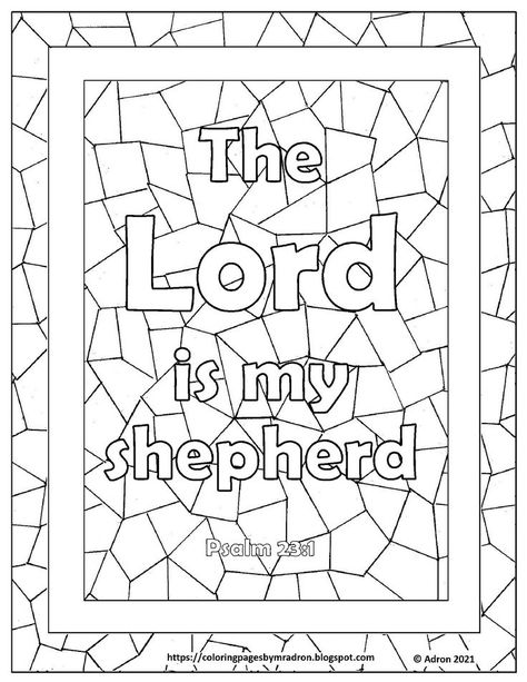 I am delighted to share with you my Psalm 23:1 Print and color page. You are welcome to print the free PDF from my blog. https://coloringpagesbymradron.blogspot.com/2021/07/free-psalm-231-print-and-color-page.html Shepherd Coloring Page, Psalm 23 1, The Lord Is My Shepherd, Free Print, Psalm 23, Coloring Page, The Lord, Bible Verse, For Kids