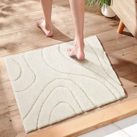 Amazon.com: DEXDE Bathroom Rugs Runner 24 x 60 Inch, Extra Long and Non-Slip, Machine Washable, Cream White Soft Carpets for Shower : Home & Kitchen Elegant Bathroom Rugs, Modern Bathroom Rug, Boho Bathroom Rugs, Venice House, Floor Machine, Tub Mat, Geometry Pattern, Boho Bathroom, Soft Carpet