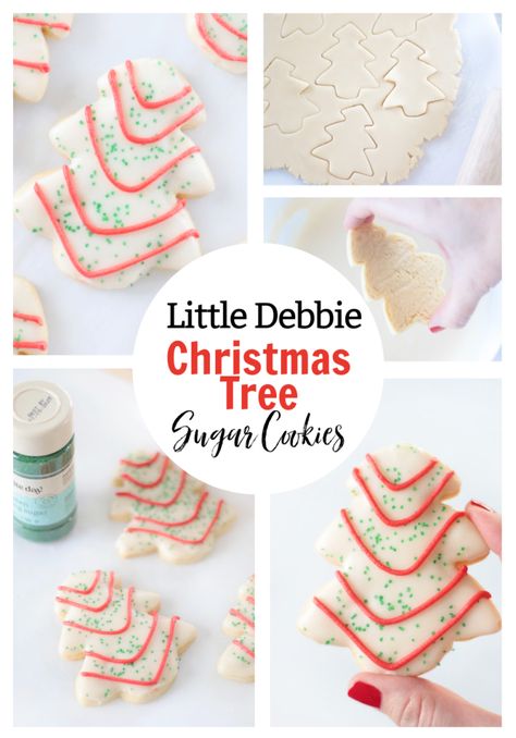 Little Debbie Christmas Tree Cookies, Bakery Style Sugar Cookie Recipe, Christmas Tree Sugar Cookies, Tree Sugar Cookies, Cookies 2023, Little Debbie Christmas Tree, Edible Christmas Gifts, 2023 Recipes, Store Bought Frosting