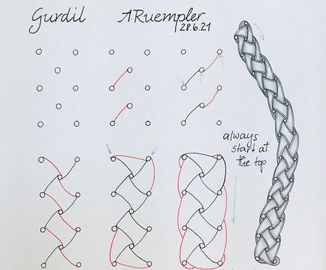 Rope Drawing Tutorial, Ocean Zentangle, Celtic Knot Tutorial, Knot Drawing, Celtic Knot Drawing, Graph Art, Zantangle Art, Zen Doodles, Stick Drawings