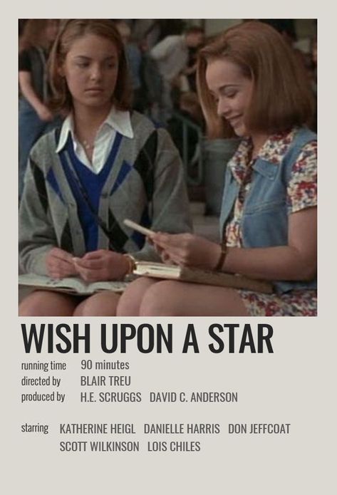 Wish Upon A Star Movie, Minimalist Polaroid Poster, Star Poster, Wish Upon A Star, Kids Watch, Katherine Heigl, Polaroid Poster, Film Posters Vintage, Movie Poster Wall