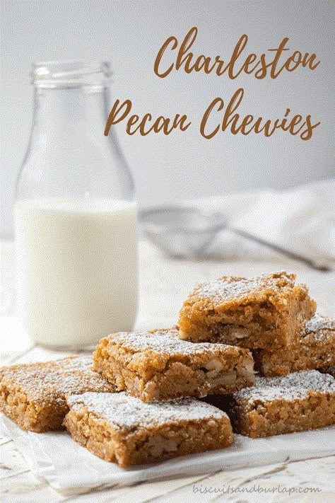 Charleston Chewies Charleston Chewies Recipe, Light Strawberry Shortcake, Charleston Chewies, Pecan Chewies, Chewies Recipe, Apple Cider Coffee, Sticky Gingerbread, Recipe With Pecans, Hot Fudge Pudding Cake