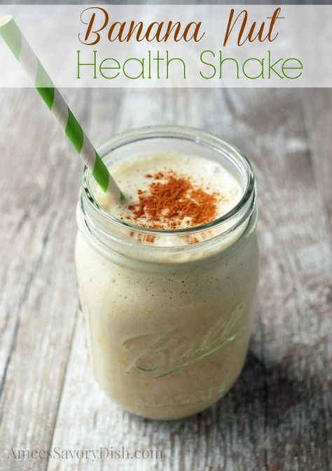 Banana Nut Health Shake Unique Smoothies, Health Shakes, Oat Smoothie, Banana Oats, Natural Pregnancy, Good Smoothies, Meal Replacement Smoothies, Banana Nut, Flaxseed