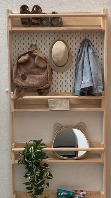 Ikea Bekvam Hack, Ikea Kids Shelves, Bekvam Hack, Flisat Ikea, Behind Door Storage, Mosslanda Picture Ledge, Curtain Pelmet, Ikea Pegboard, Ikea Bekvam