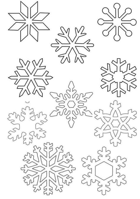 Christmas Patterns Free Printable, Snowflake Outline, Paper Snowflake Template, Royal Icing Templates, Diy Snowflake, Snowflake Template, Snow Flakes Diy, Paper Snowflakes, Snowflake Christmas