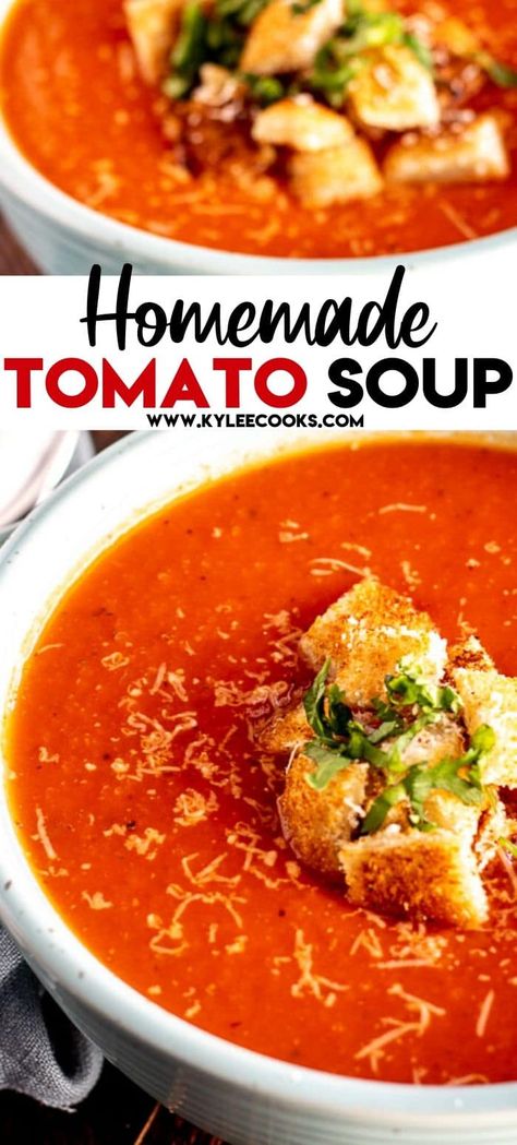 Easy Homemade Tomato Soup, Tomato Soup From Scratch, Easy Tomato Soup Recipe, Homemade Tomato Soup Recipe, Easy Soup Recipe, Homemade Tomato Soup, Tomato Soup Easy, Tomato Soup Homemade, Tomato Soup Recipe