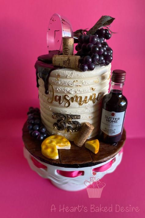 Wine Theme Cake Wine Theme Cakes, Wine Cake, St Emilion, Themed Birthday Cakes, Wine Theme, Theme Cake, Cabernet Sauvignon, Themed Cakes, Cake Decorating