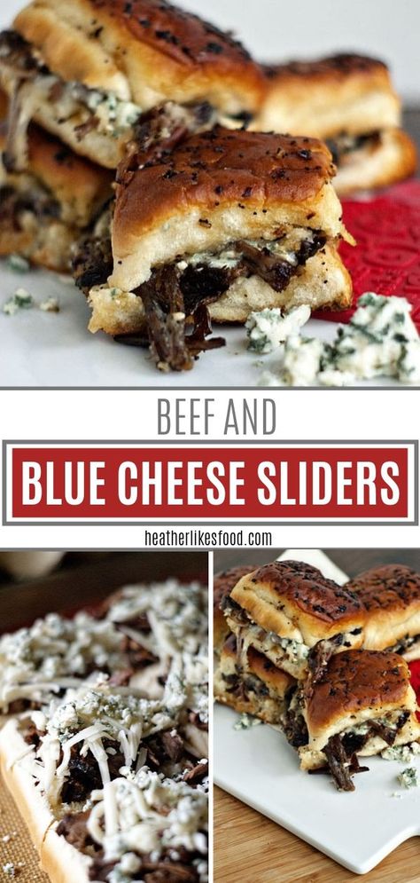 Blue Cheese Sliders, Savory Butter, Horseradish Mayo, Slider Recipe, Roast Beef Sliders, Yummy Sandwiches, Blue Cheese Recipes, Cheese Sliders, Beef Sliders