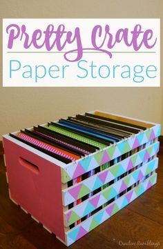 Scrapbook Paper Storage, Craft Paper Storage, Scrapbook Storage, Scrapbook Organization, Dream Craft Room, Craft Room Design, Scrapbook Room, Crate Paper, Office Crafts