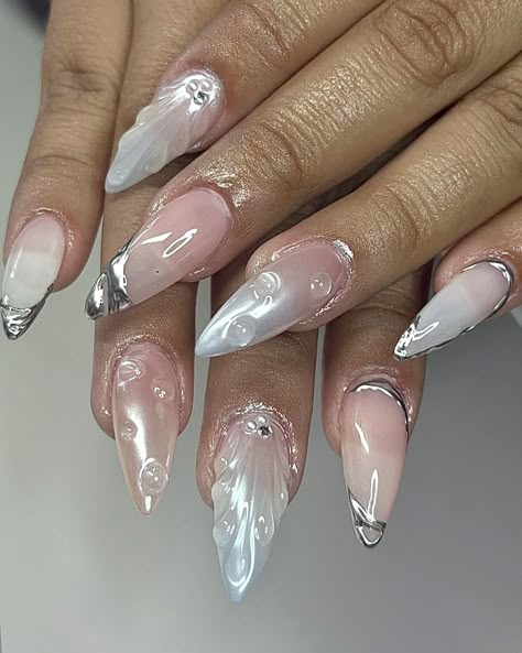 Glamnetic Nails, Design Nails Art, Designs For Short Nails, Abstract Nails, Edgy Nails, Simple Gel Nails, Mermaid Nails, Classy Acrylic Nails, Pretty Gel Nails