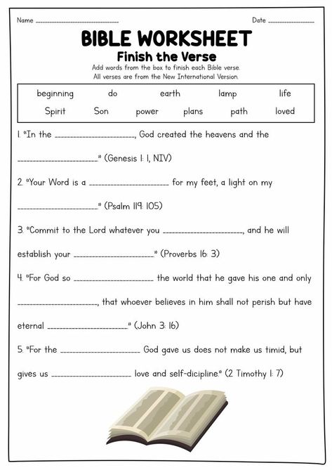 Boost your writing skills with these free printable worksheets for adults. Unleash your creativity now! #writing #printables #WritingWorksheets #FreePrintables #AdultLearning #adultfreeprintable Bible Verse Worksheet, Jesus Worksheets For Kids, Creation Worksheets Free Printables, Free Printable Bible Activity Sheets, Bible Study Kids Activities, Bible Worksheets For Kids Printables, Bible Study For Kids Activities, Bible Study Activities For Kids, Kids Bible Study Lessons Free Printables