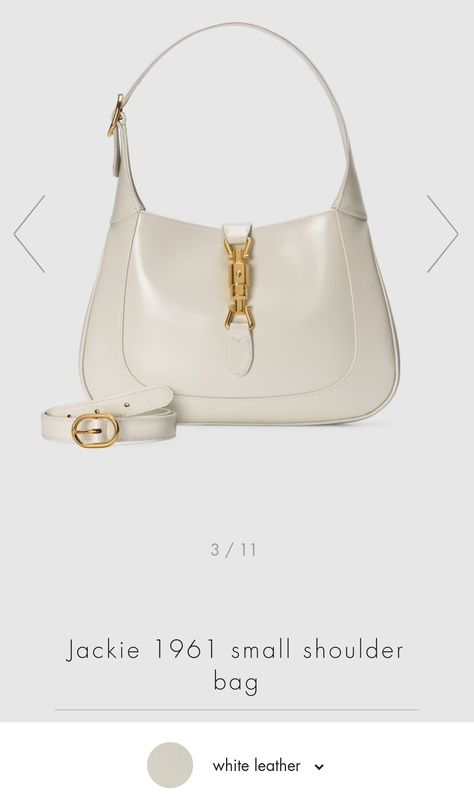 Jackie O white Leather Designs, Jackie O, Leather Design, White Bag, Gucci Jackie Bag, Gucci, Leather, White